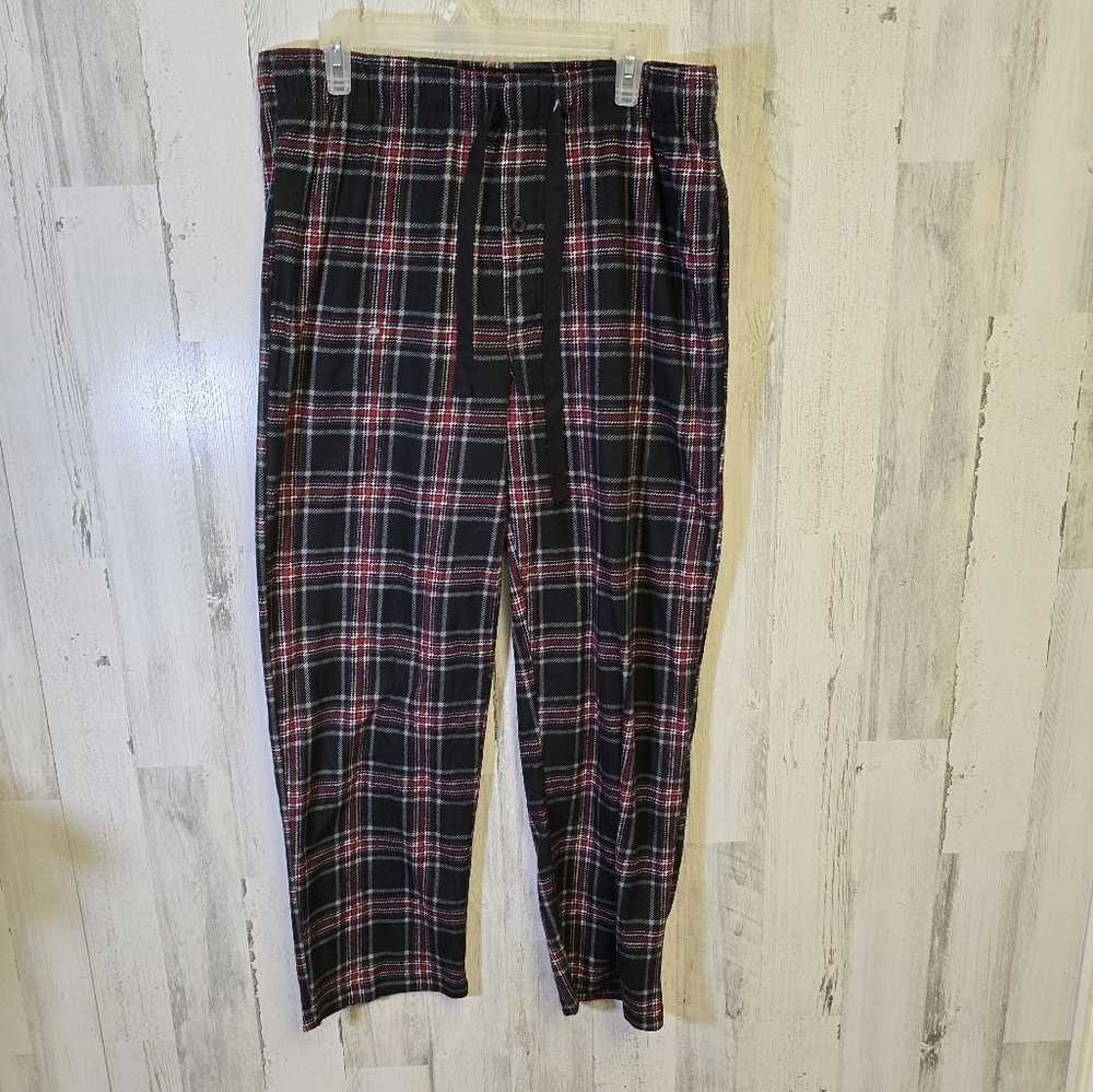 George mens size large red black plaid pajama pants